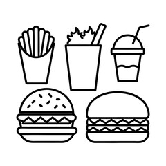 Fast Food Line Art Icons