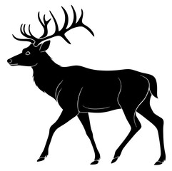 Black Deer Silhouette Vector | Minimalist Standing Deer SVG Design