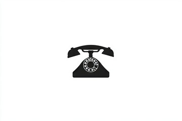 Vintage rotary telephone silhouette.