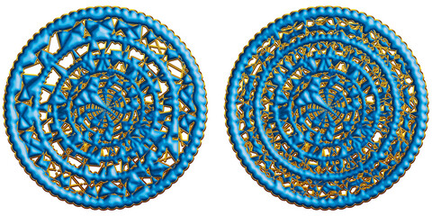 blue round button, round shape