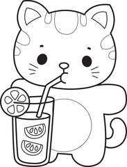 Lineart of a bunch of cute cat with various activities.
Outline ofkKawaii animal kitty for scrapbook and sticker.