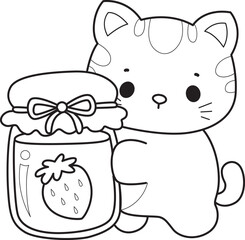 Lineart of a bunch of cute cat with various activities.
Outline ofkKawaii animal kitty for scrapbook and sticker.