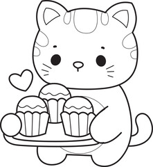 Lineart of a bunch of cute cat with various activities.
Outline ofkKawaii animal kitty for scrapbook and sticker.