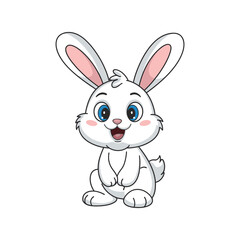 Obraz premium A minimal rabbit cartoon vector art