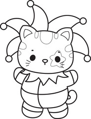 Lineart of a bunch of cute cat with various activities.
Outline ofkKawaii animal kitty for scrapbook and sticker.