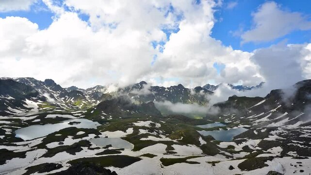 mountains in the snow