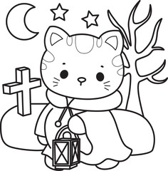 Outline of a bunch of cute cat with various activities.
Lineart of Kawaii animal kitty for scrapbook and sticker.