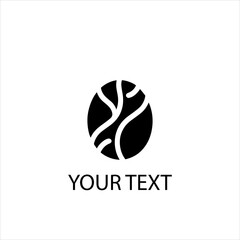 Coffee Bean Logo Vector – Minimalist Black Coffee Seed Icon on White Background