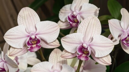 Obraz premium Close-up of delicate, light pink orchids.