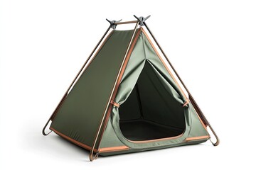 Green camping tent,  isolated