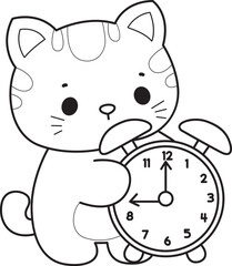 Outline of a bunch of cute cat with various activities.
Lineart of Kawaii animal kitty for scrapbook and sticker.