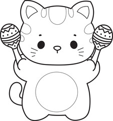 Outline of a bunch of cute cat with various activities.
Lineart of Kawaii animal kitty for scrapbook and sticker.