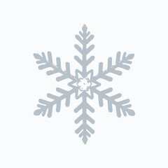 Single White Snowflake on a White Background Simple Winter Holiday Theme