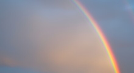 AI-Generated Minimalist AI Background of Soft Rainbow in Pastel Sky with Negative Space