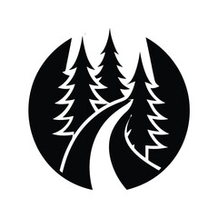 forest path icon vector illustration