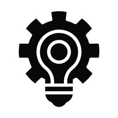 lightbulb gear idea icon vector illustration