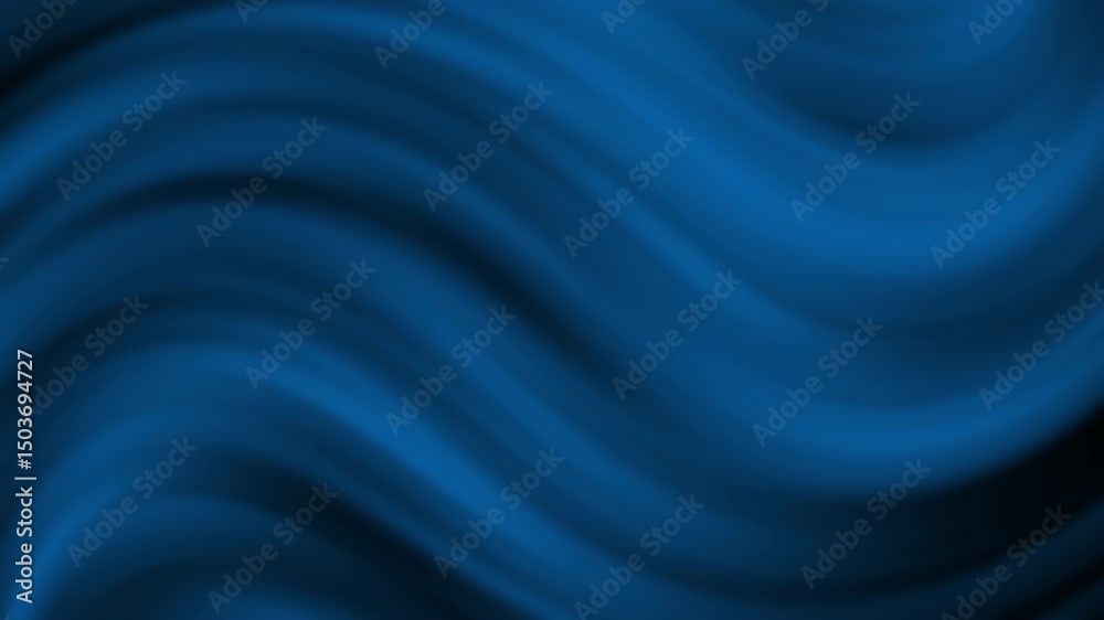 Poster wavy blue abstract background with smooth gradient blending and dynamic flowing lines, abstract text