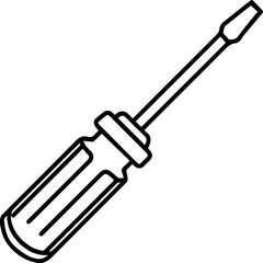 screwdriver outline vector illustration, coloring book page line art	