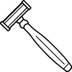 razor outline vector illustration, coloring book page line art
