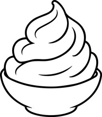 shaving cream outline vector illustration, coloring book page line art	