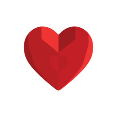 red heart icon isolated