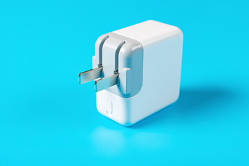 electric plug on blue background