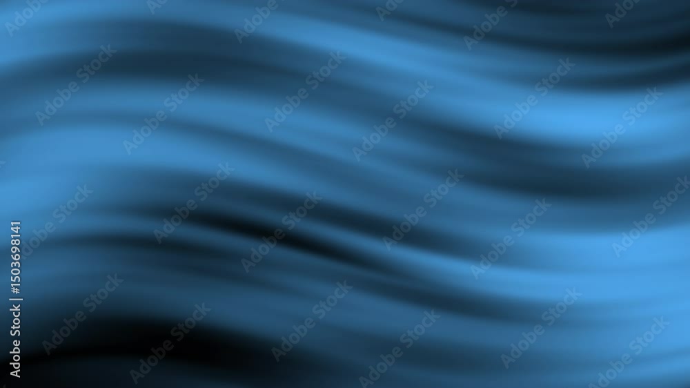Poster soft blue waves flow diagonally across a dark background, creating an abstract and tranquil visual e