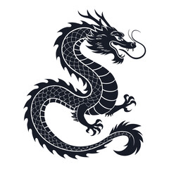 Obraz premium black and white dragon