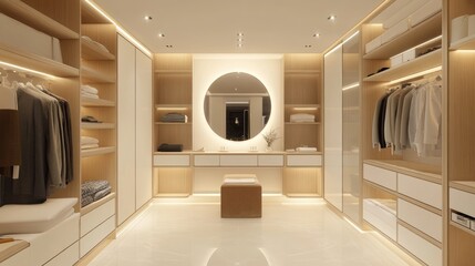 Modern Walk-In Closet with Minimalist Design