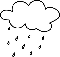 Cloud with Raindrops Drawing