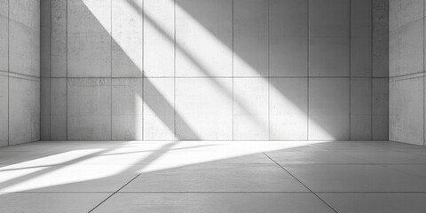 Obraz premium Empty Modern Concrete Interior with Sunlight
