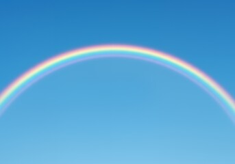 AI Generated Art of Minimalist Rainbow in Blue Sky with Negative Space
