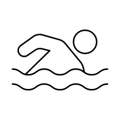 Swimming Line Icon. Fitness, Health, Healthy Lifestyle, Wellbeing, Exercise, Health Care, Sport, Workout Editable Stroke Vector Illustration