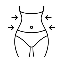 Weight Loss Line Icon. Fitness, Health, Healthy Lifestyle, Wellbeing, Exercise, Health Care, Sport, Workout Editable Stroke Vector Illustration