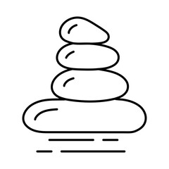 Stone Balance Line Icon. Fitness, Health, Healthy Lifestyle, Wellbeing, Exercise, Health Care, Sport, Workout Editable Stroke Vector Illustration