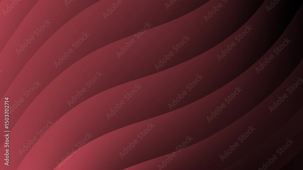 Poster Curved, wavy maroon lines create an abstract and modern layered background with a soft gradient effect, Abstract texture Gradient motion Background animation.