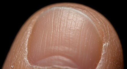 Fototapeta premium Extreme Close-up of a Fingernail: Detailed Texture and Structure