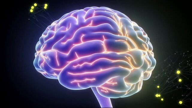 Rhythmic Brain Design, Pulsing Brain Animation Art, Abstract Brain Mesh Visual, Brain Rhythm and Color Design, Brain Zones Loop, abstract brain, Abstract Connectivity