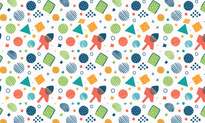 Textured Surreal Abstract: Unique Shapes & Bold Vintage Color Design