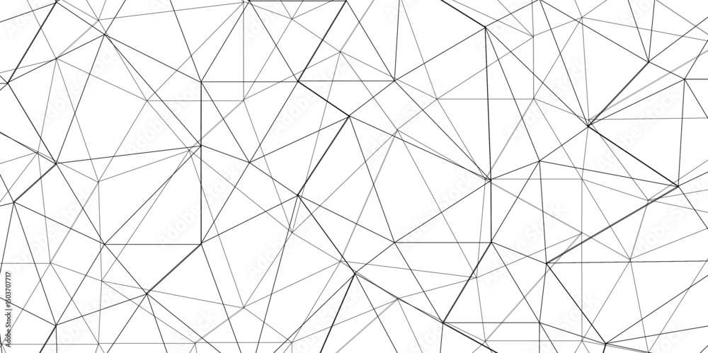 Wall mural abstract of simple gray line triangle pattern geometric background .white background creative and ge