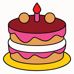 Balloon cake Animals flat vector illustration white background