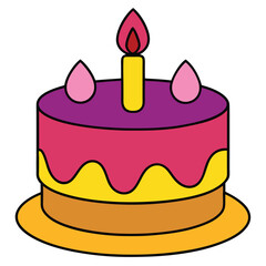 Balloon cake Animals flat vector illustration white background