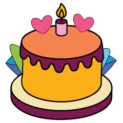 Balloon cake Animals flat vector illustration white background