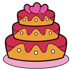 Balloon cake Animals flat vector illustration white background