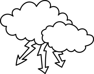 Clouds with Lightning Bolts