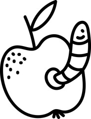 Fototapeta premium Apple with Smiling Worm