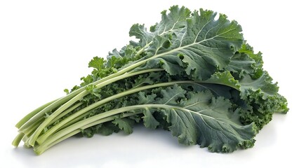 green kales isolated on white background