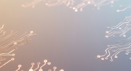 Abstract technology background with circuit board elements and blurred lights