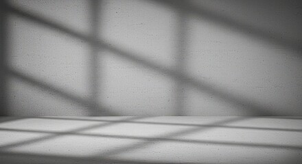 Minimalist concrete room interior backdrop with window shadow effects