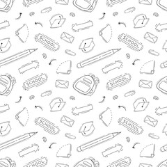 school supplies pattern, education seamless pattern, doodle school seamless pattern, hand drawn education pattern background, doodle school background